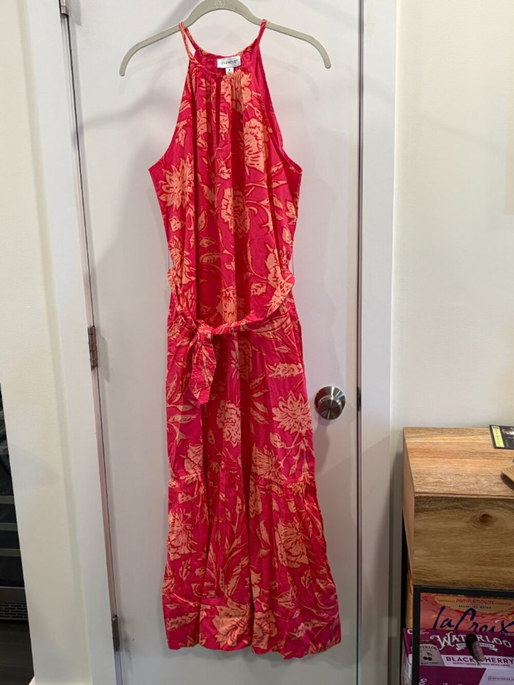 Evereve Layla Maxi Dress Pink Botanical Print